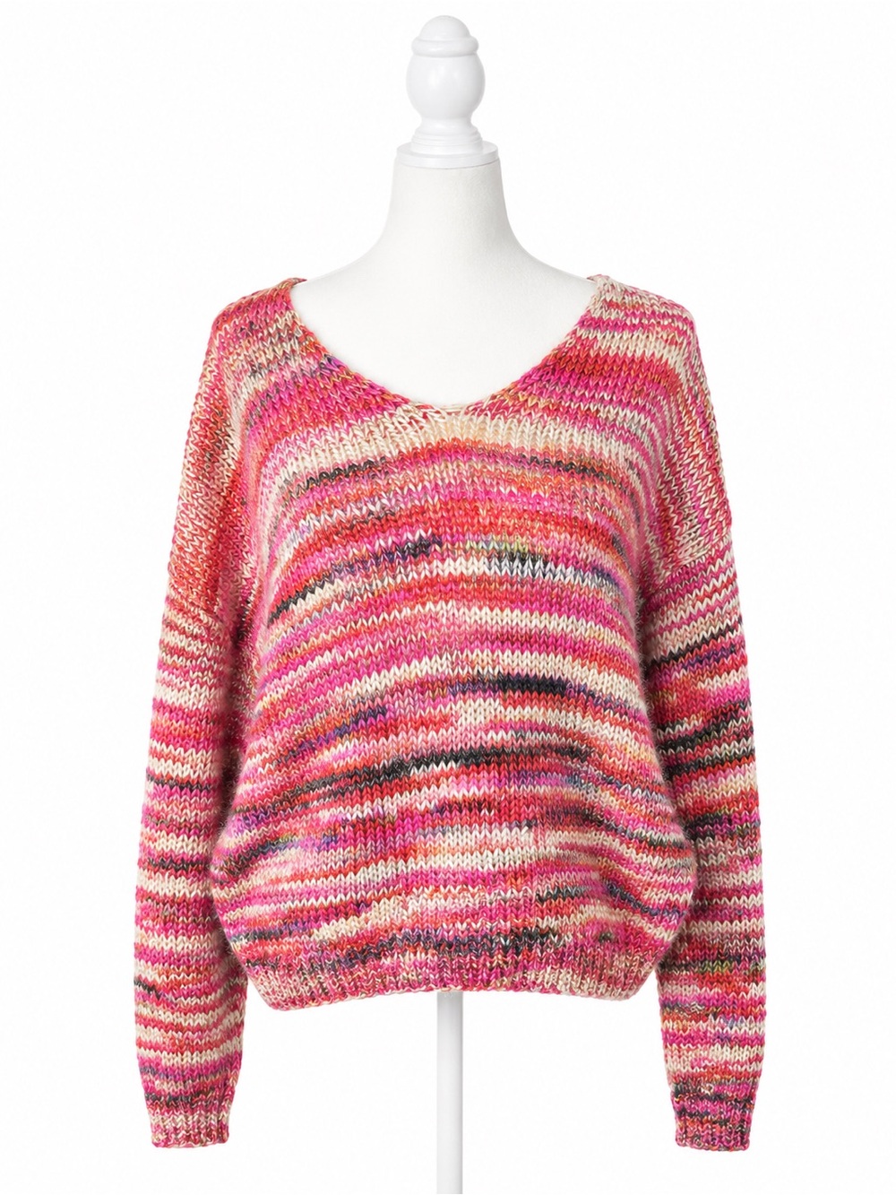 Lou & Grey For LOFT Women’s Space Dye Chunky Knit Sweater Pink Oversized Medium